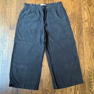 Cloth & Stone Black Wide Leg Crop Tencel Pants - Medium